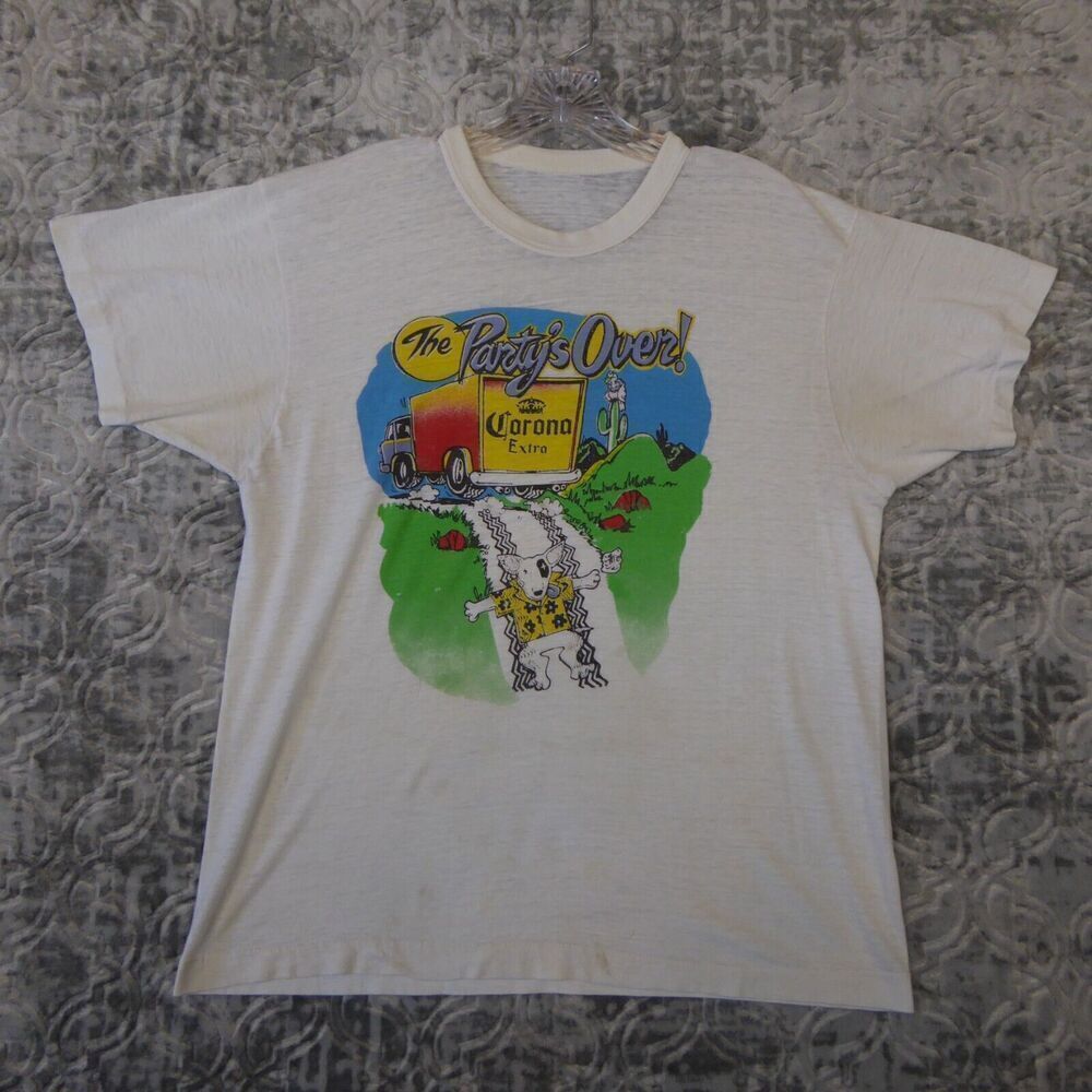 Vintage 1980's Corona Extra Shirt Men's Large Spuds MacKenzie The Party's Over